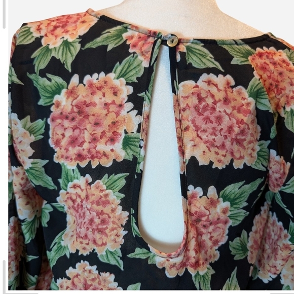 Pre-owned Show Me Your MuMu Black Floral Long Sleeve Dress - Picture 5 of 7